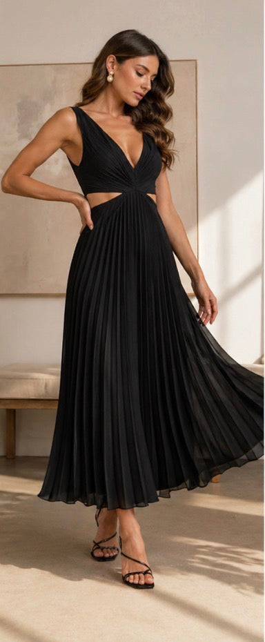 Sleeveless Twist-Front Maxi Dress