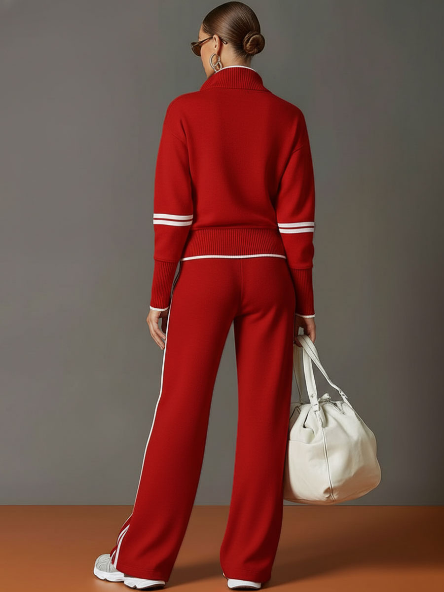 Priscilla - Elegant Sporty Complete with Half Zip Sweatshirt