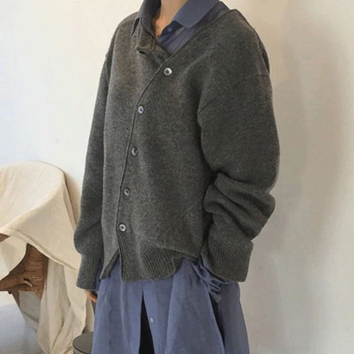 Maya | Asymmetric Button-Front Cardigan