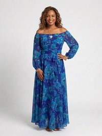 Off-Shoulder Floral Maxi Dress