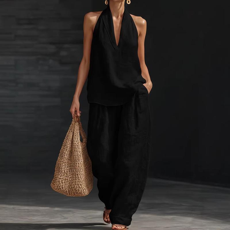 Ava | Linen-Textured Two-Piece Set