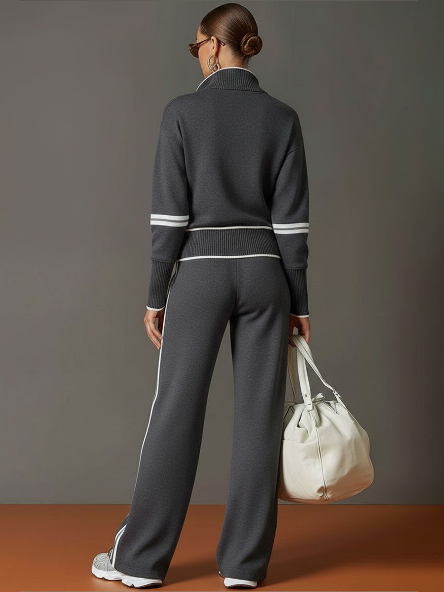 Priscilla - Elegant Sporty Complete with Half Zip Sweatshirt
