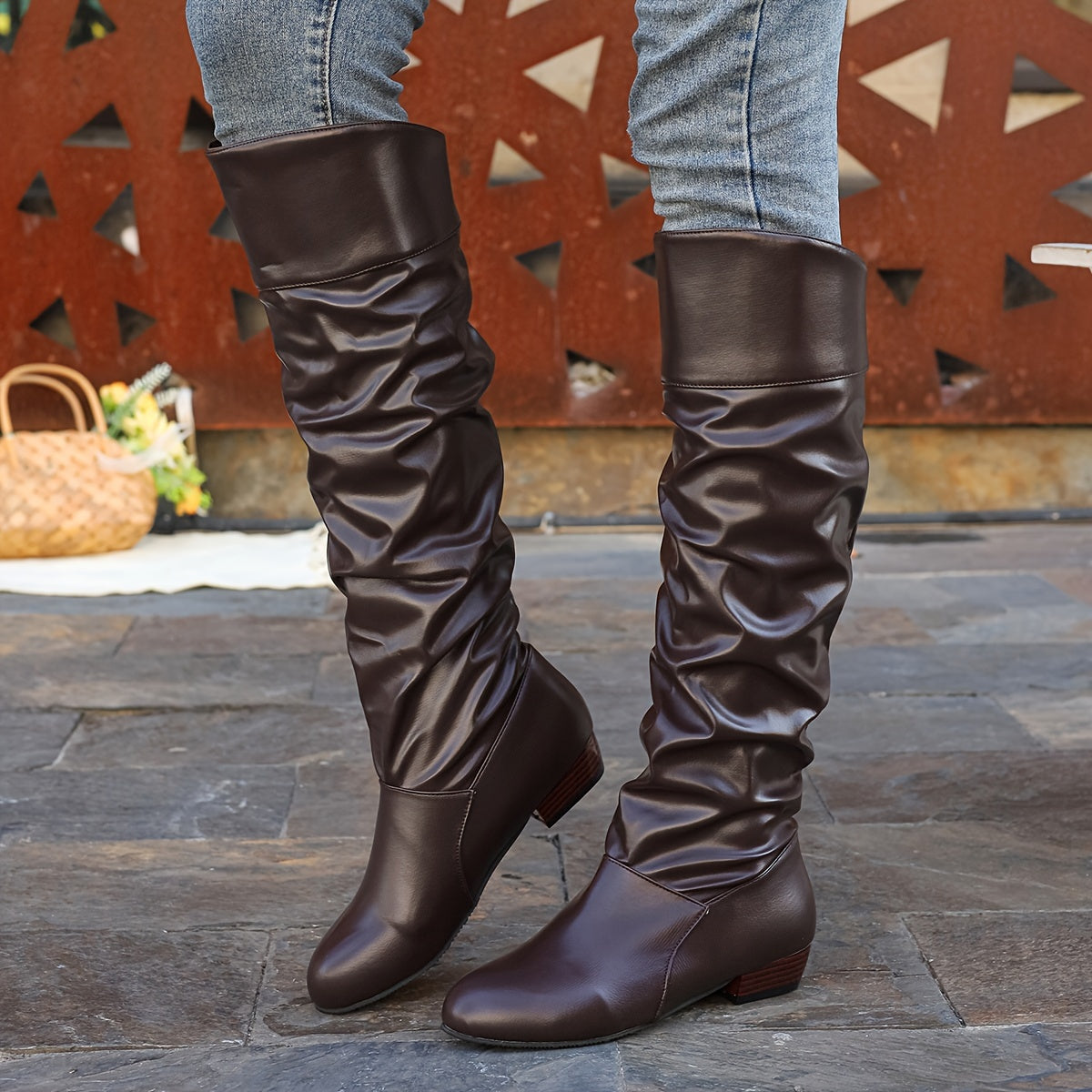Phoebe | Slouched Knee-High Boots
