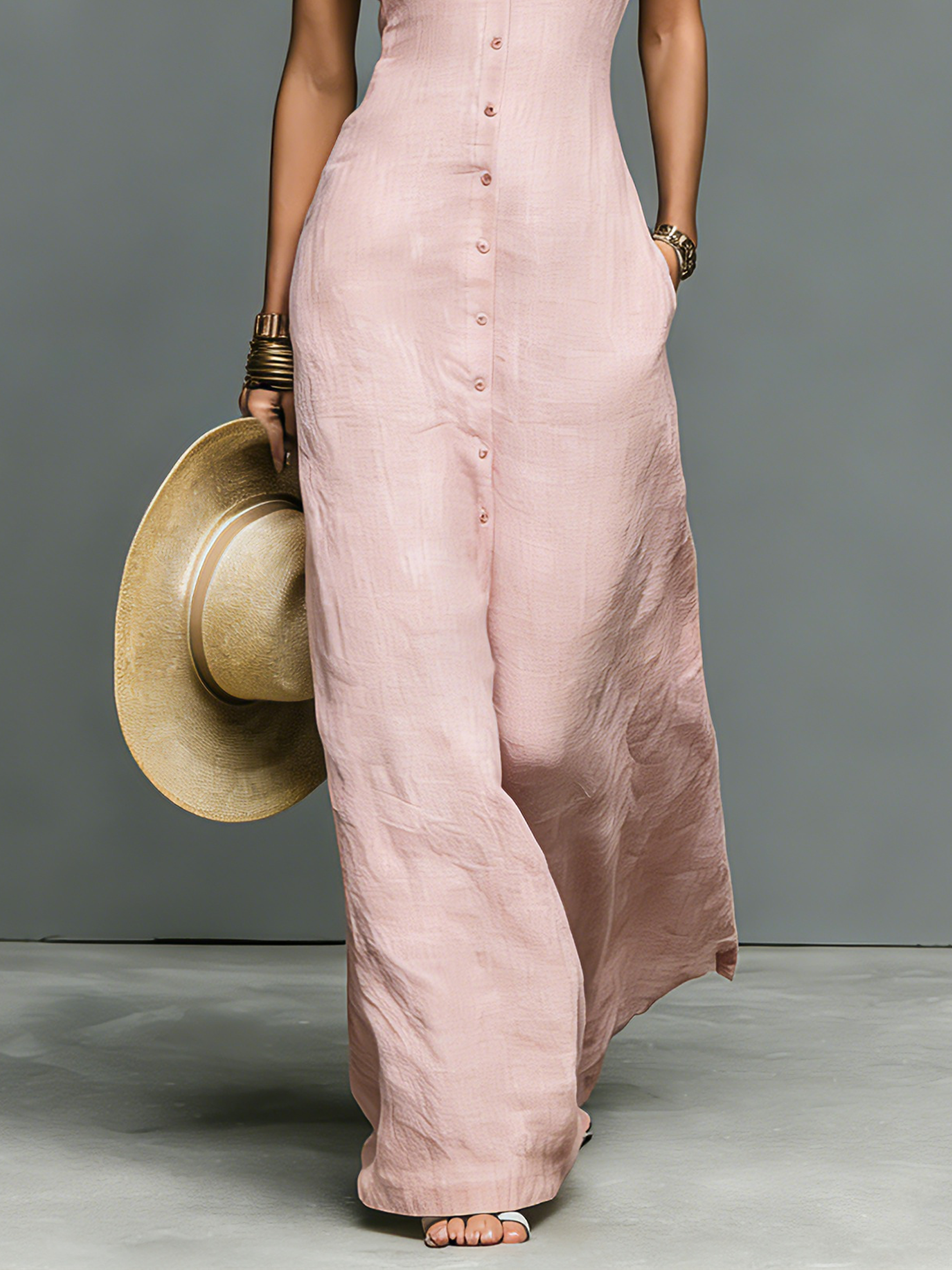 Harper | Linen-Blend Maxi Dress