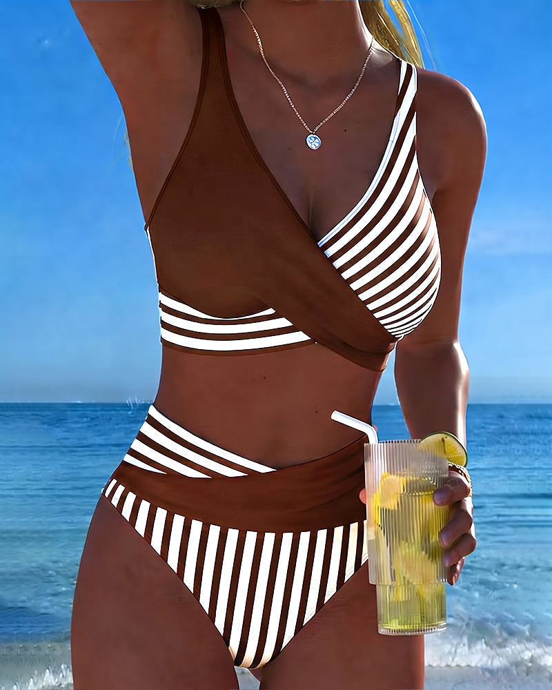 Harper | High-Waisted Striped Bikini