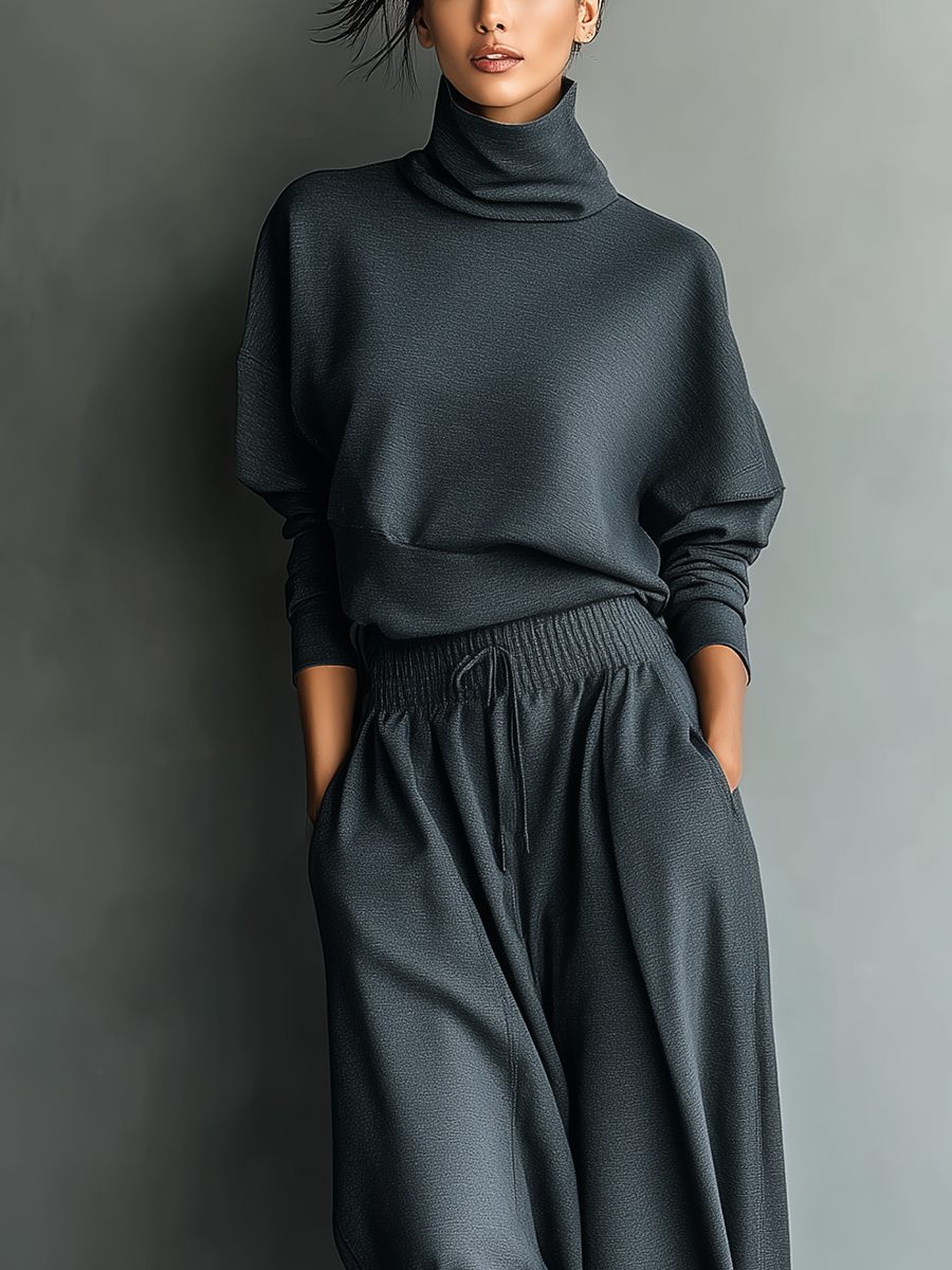 Knit Ensemble Wide Leg Pants