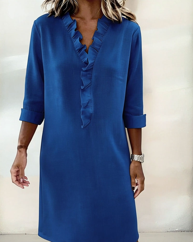 Naomi | Ruffled V-Neck Dress
