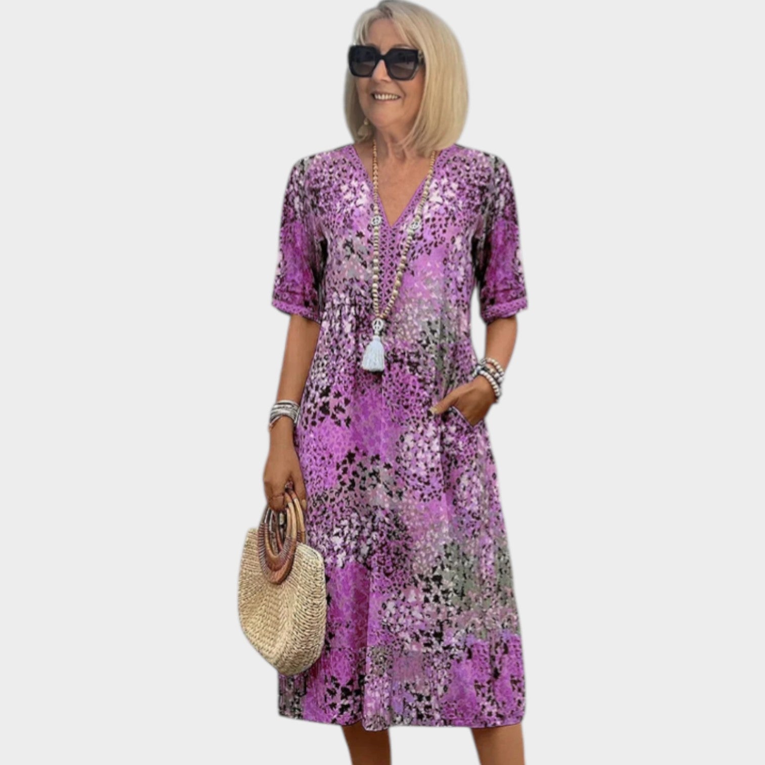 Marisol | Boho Floral Midi Dress