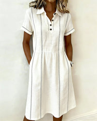 Striped Vertical Dress with Collar