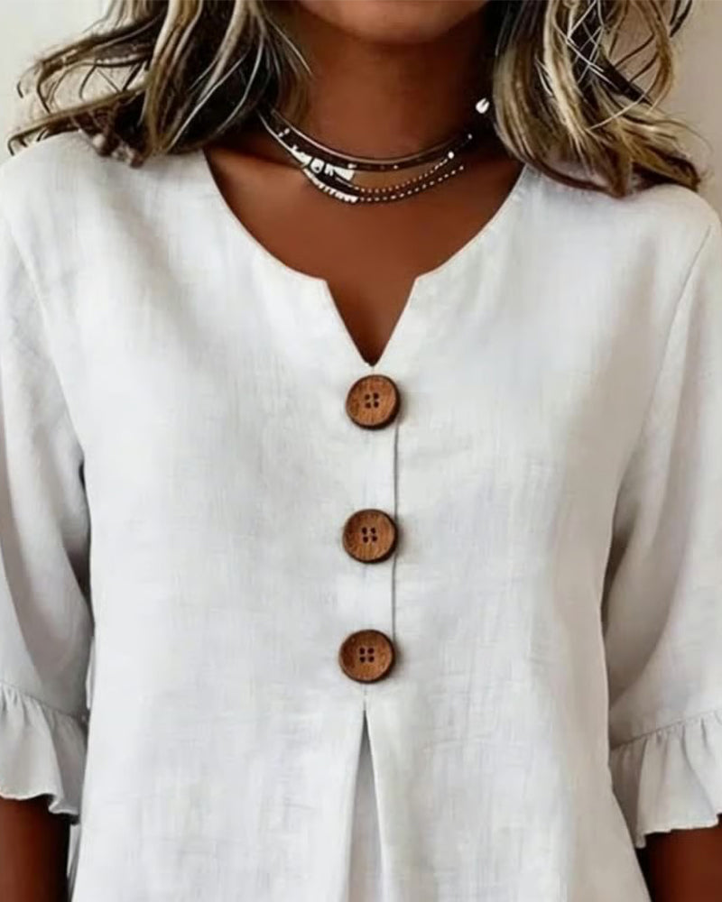 Evelyn | Cotton-Linen Blouse