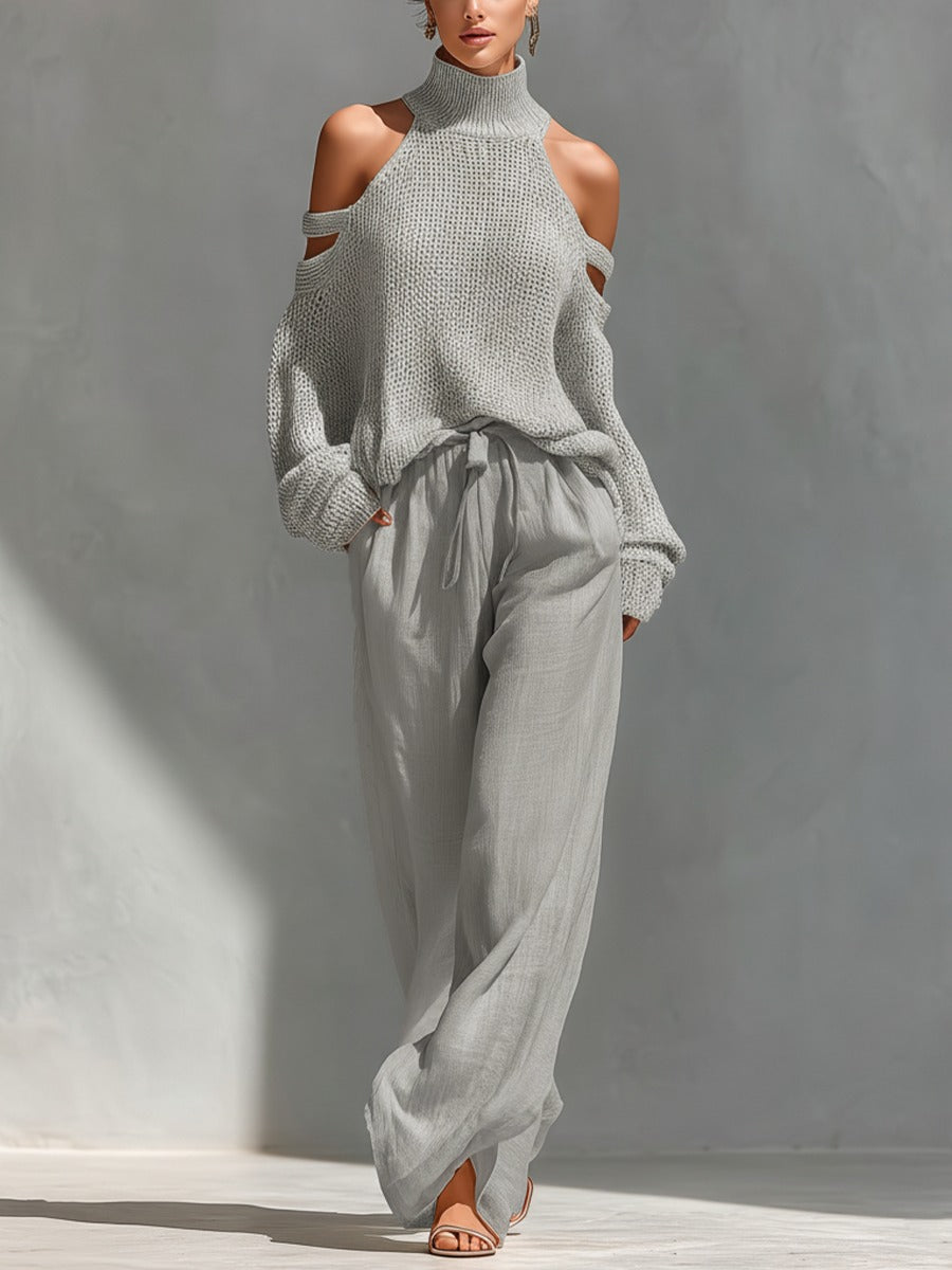 Camilla - Fashionable Complete Set in Knit and Linen