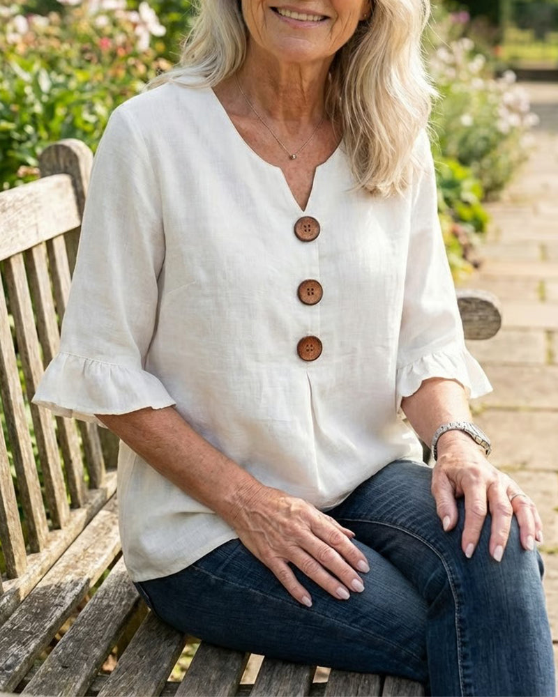 Evelyn | Cotton-Linen Blouse