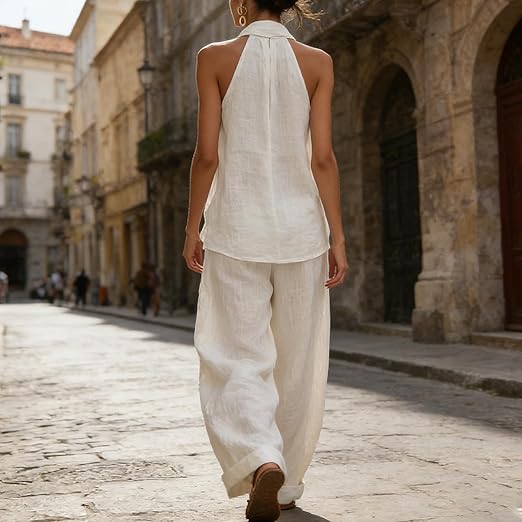 Ava | Linen-Textured Two-Piece Set