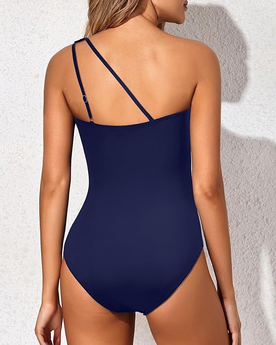 Maya | One-Shoulder Swimsuit with Pleated Waist