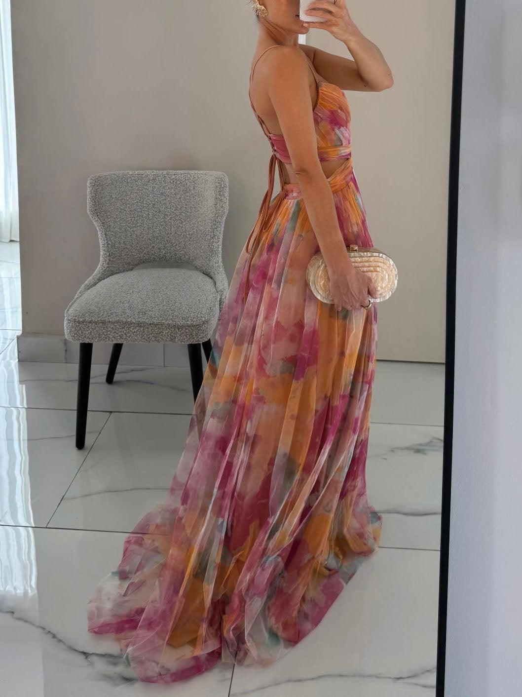 M&H | Painted Floral Print Maxi Dress
