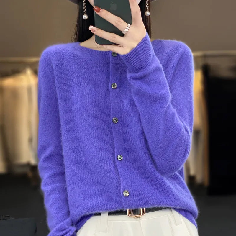 Ethan | Merino Wool Crewneck Cardigan