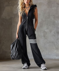 Giada - Retro Sports Tracksuit with Hood and Stripes