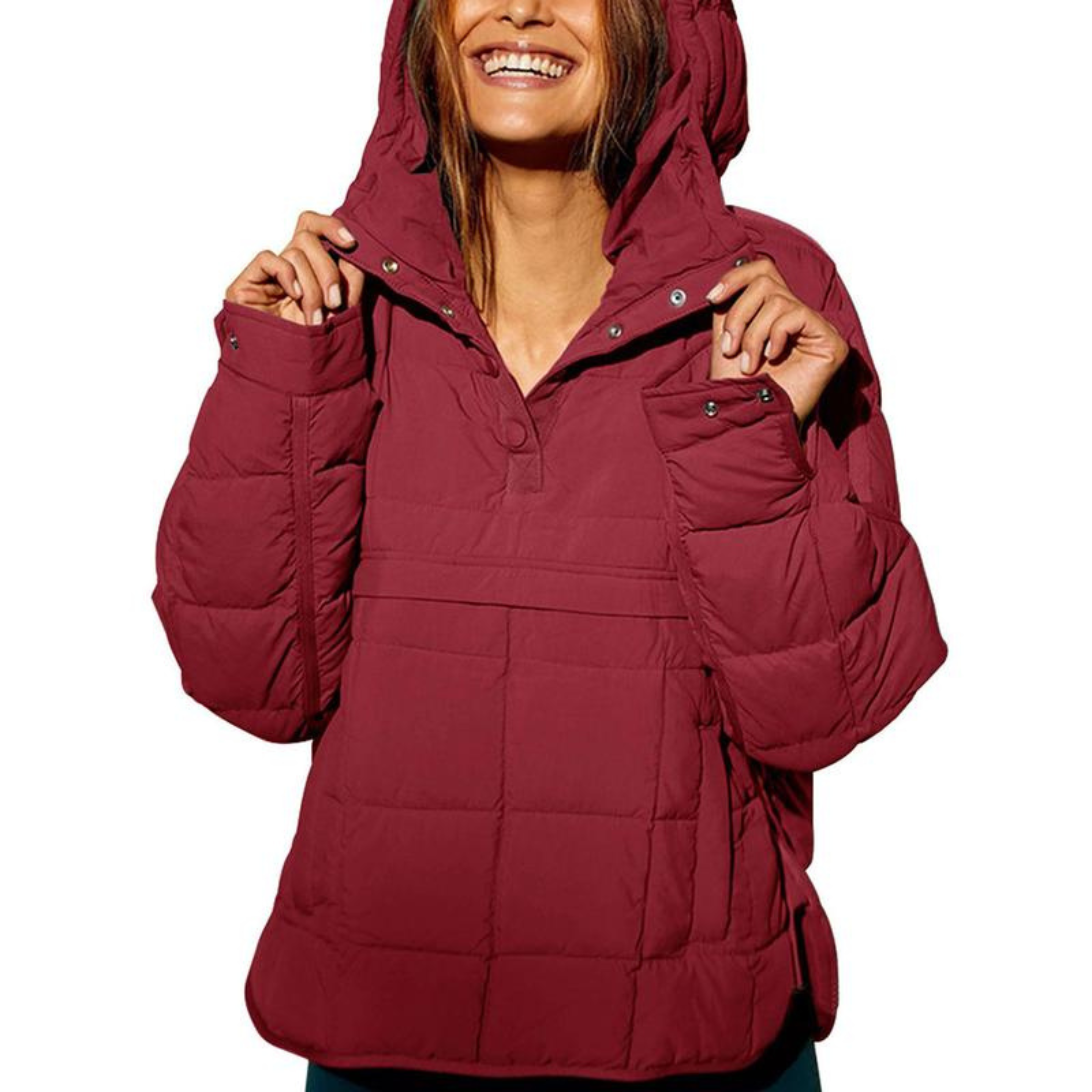 Oversized Hooded Pullover Jacket