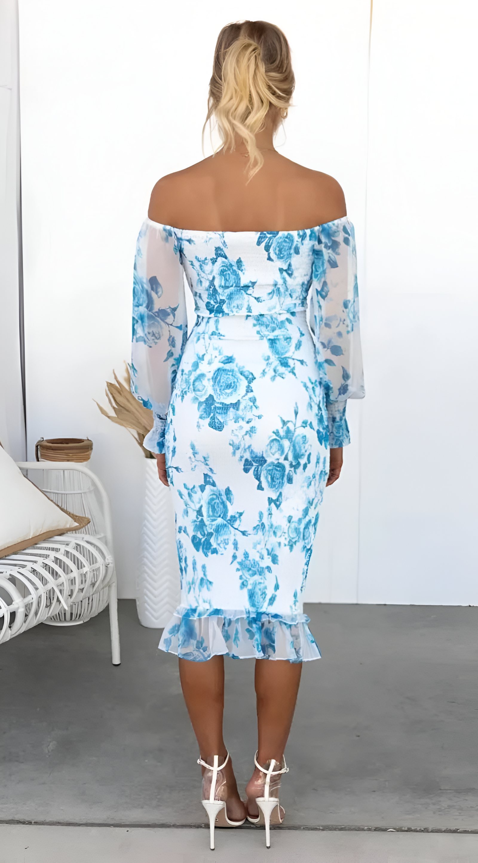 Monica | Off-Shoulder Floral Midi Dress