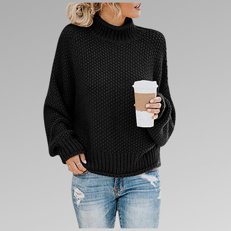 High-Neck Pullover Sweater