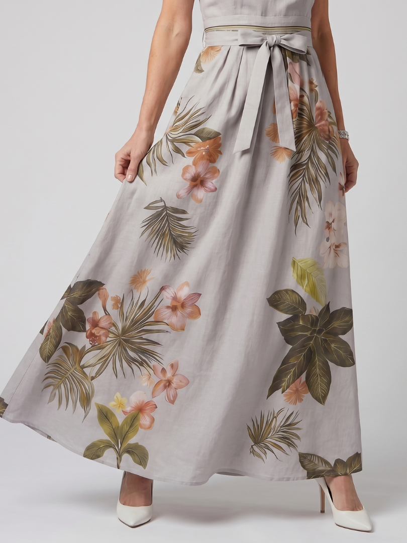 Imani | Halter Maxi with Botanical Panel