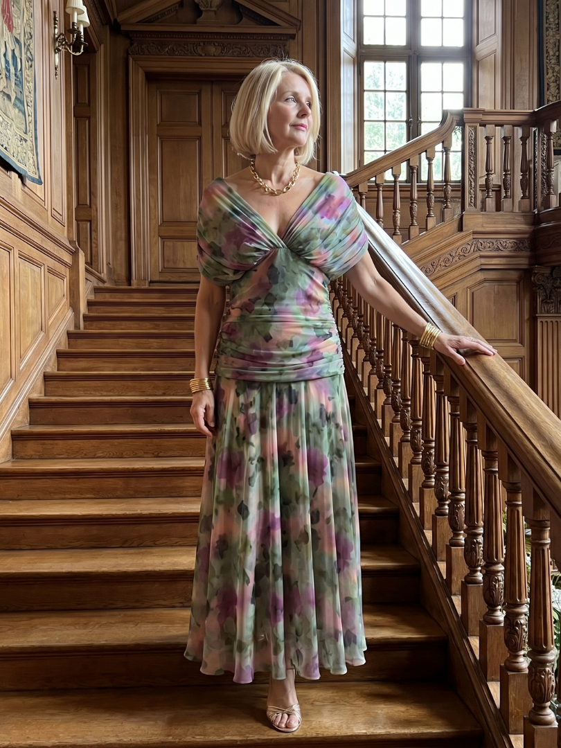 Maya | Off-Shoulder Draped Midi Dress