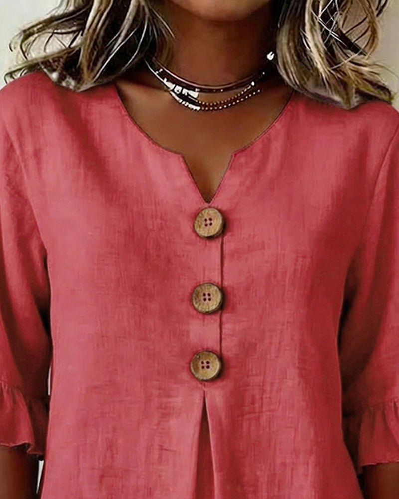 Evelyn | Cotton-Linen Blouse
