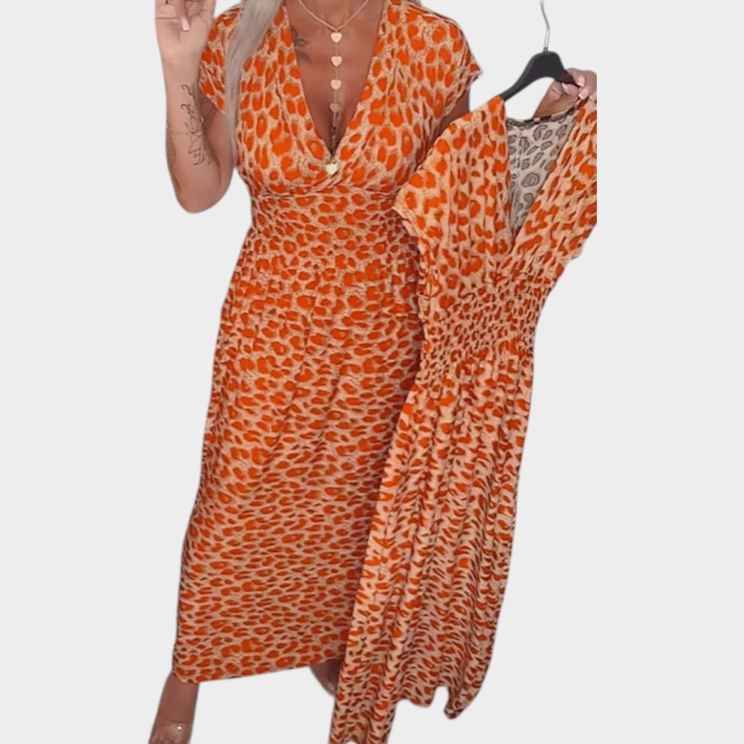Zoe | Printed Wrap Midi Dress