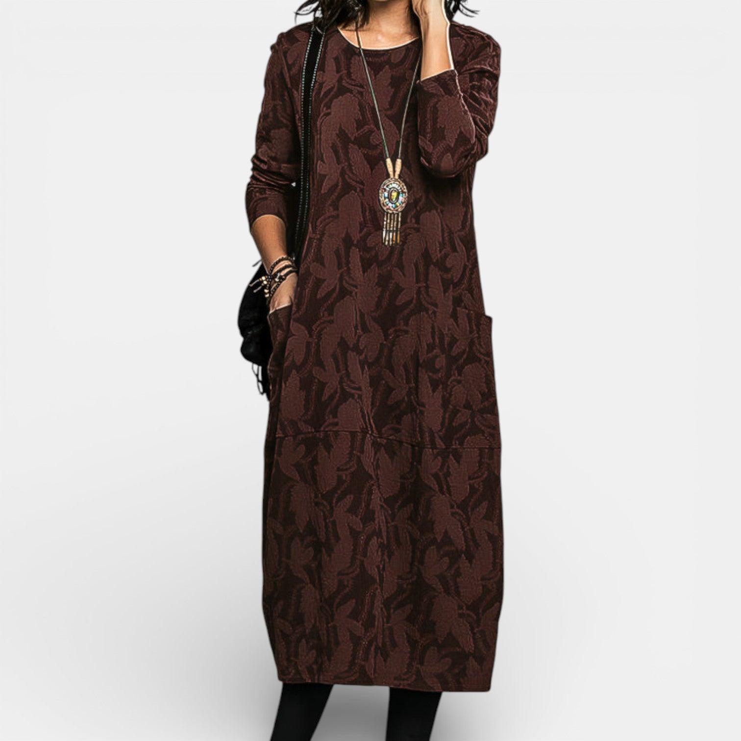 Relaxed Turtleneck Midi Dress