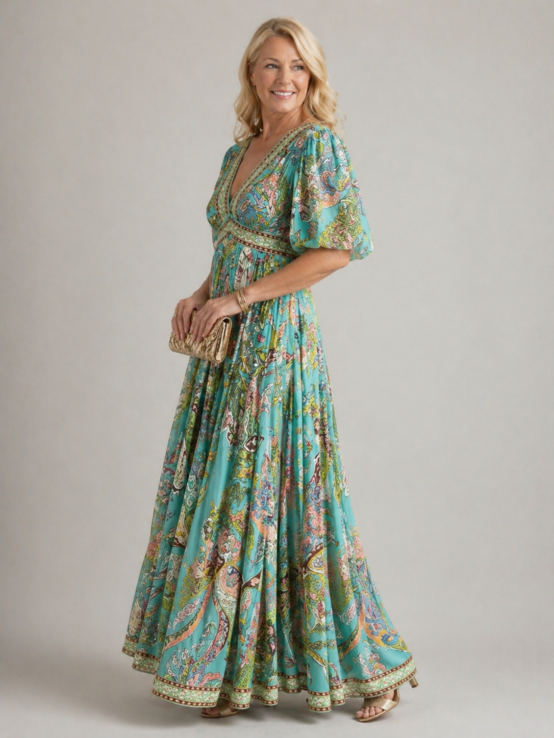 Natalie | Maxi Dress with Puff Sleeves