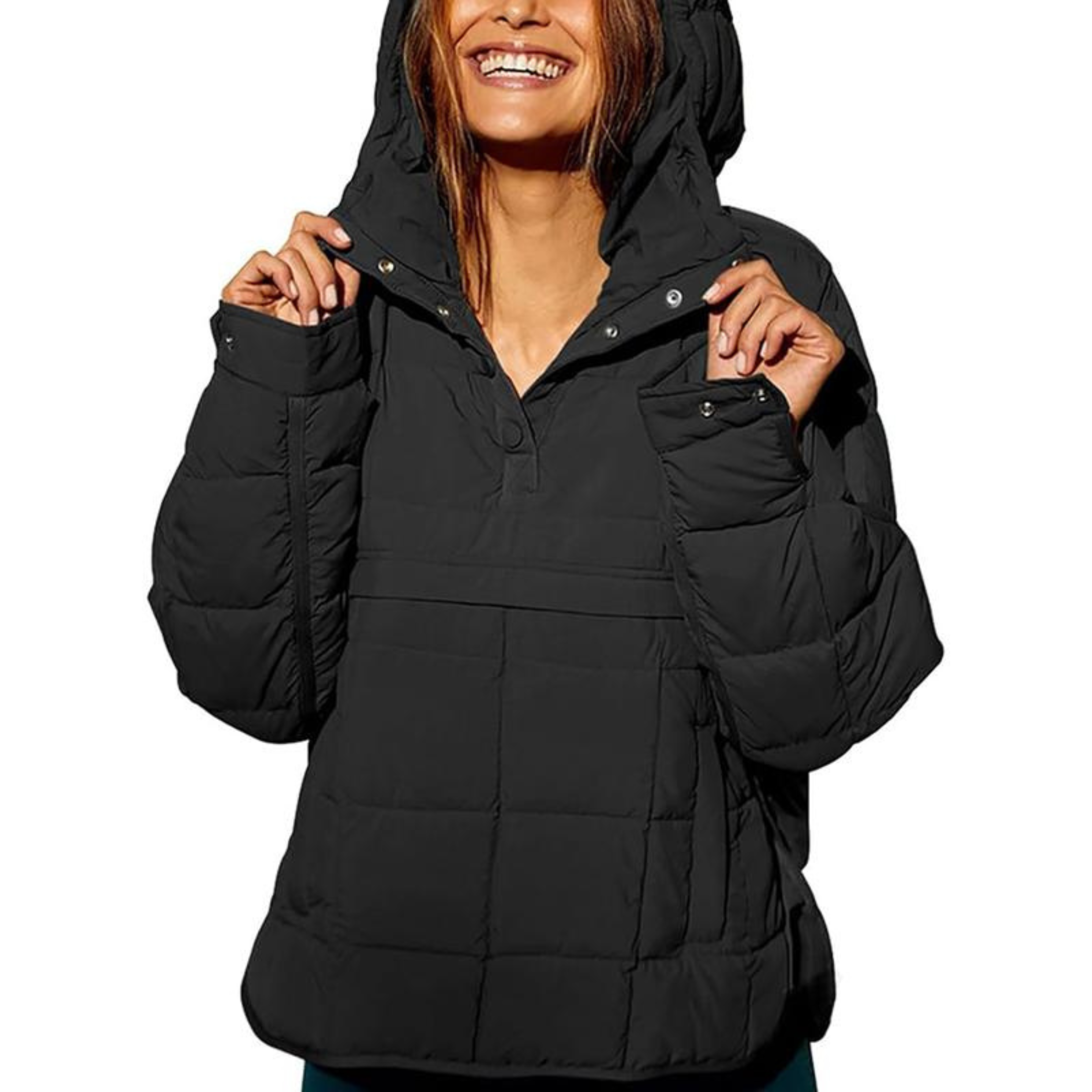 Oversized Hooded Pullover Jacket