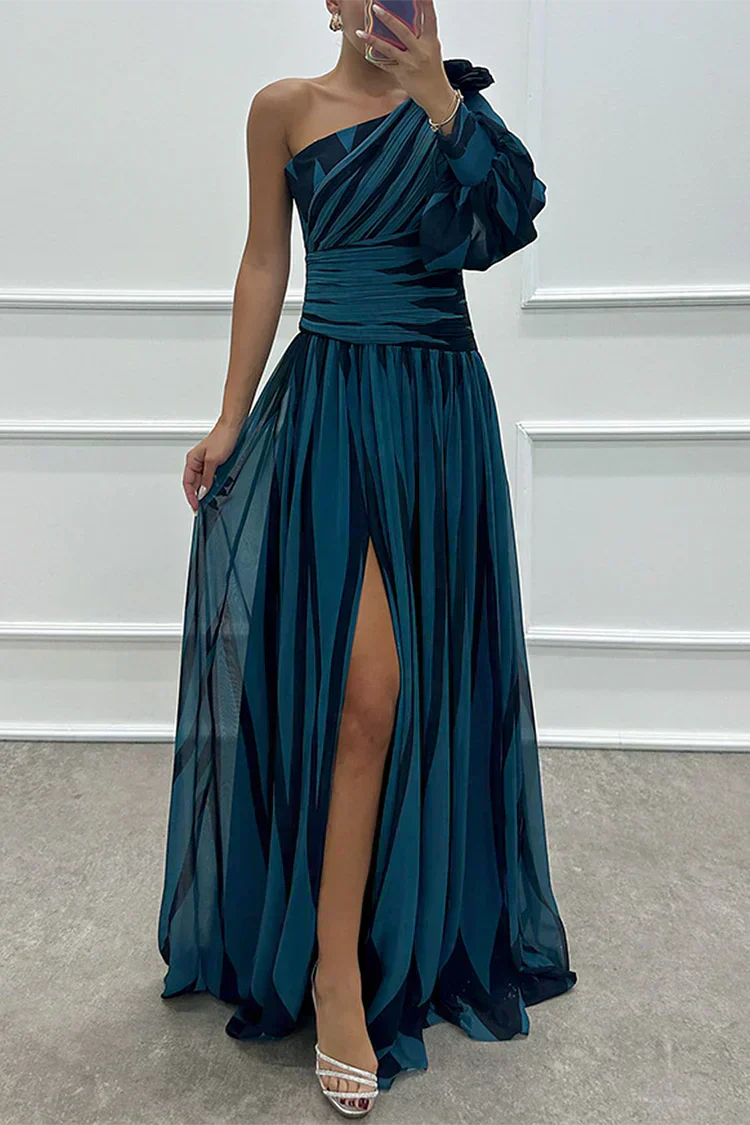 Hazel | One-Shoulder Striped Maxi Dress