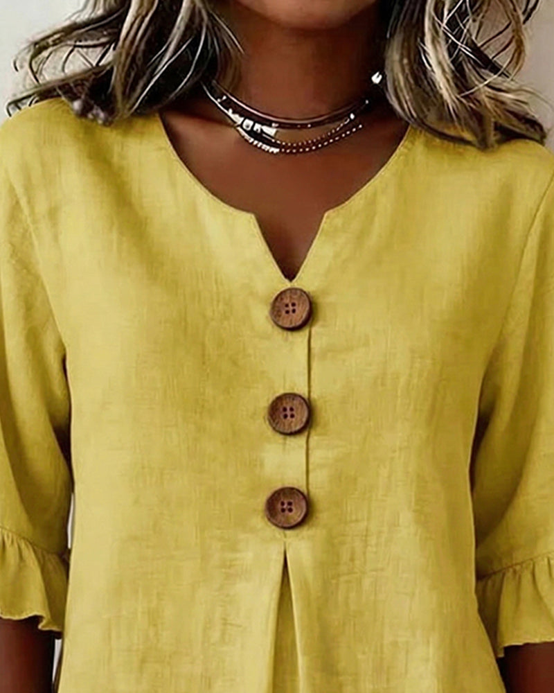 Evelyn | Cotton-Linen Blouse