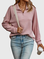 Zippered V-Neck Sweater