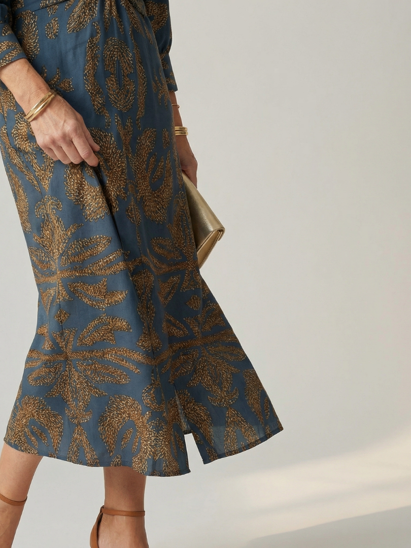 Imani | Long-Sleeve Wrap Midi Dress