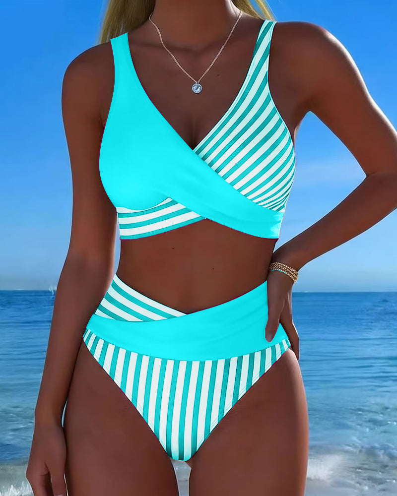 Harper | High-Waisted Striped Bikini