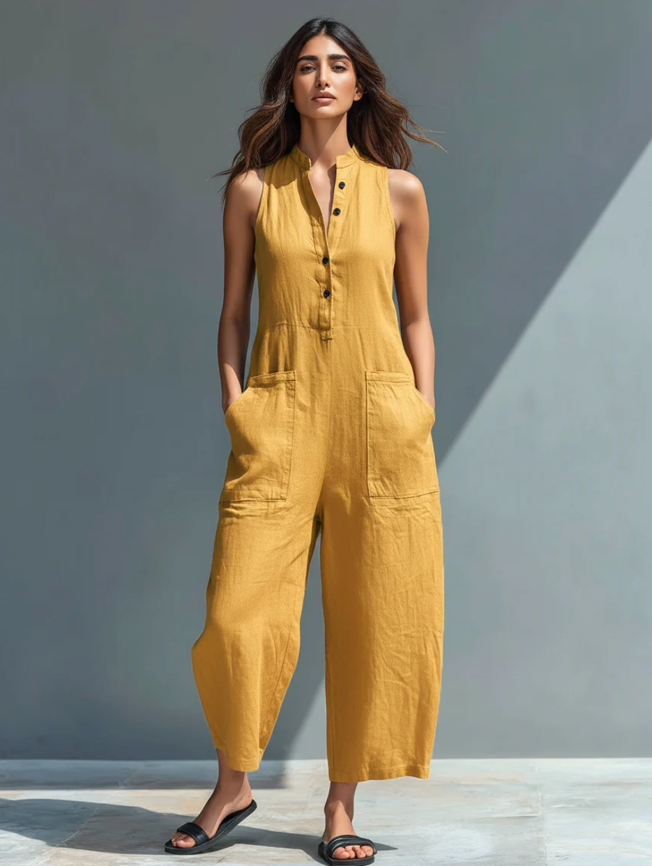 Imani | Linen-Blend Jumpsuit