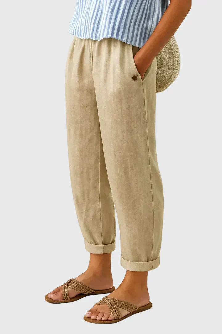 Olivia | Elastic-Waist Wide-Leg Pants
