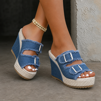 Atelier | Frayed Edge Wedge Sandals