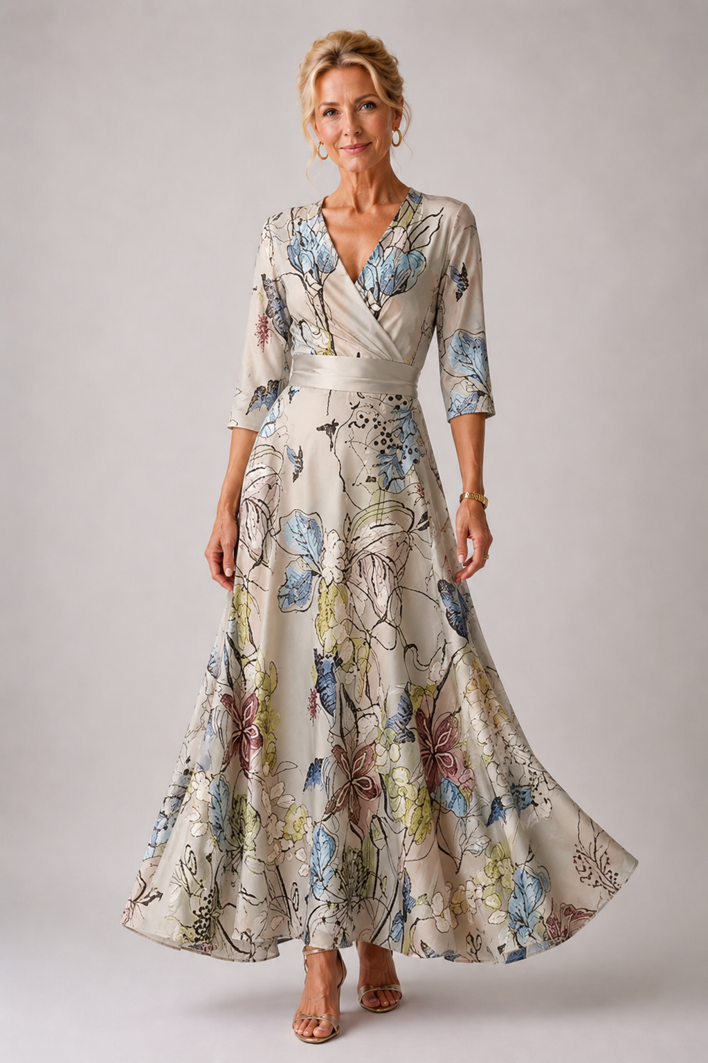 Maya | V-Neck Floral Fit-and-Flare Dress