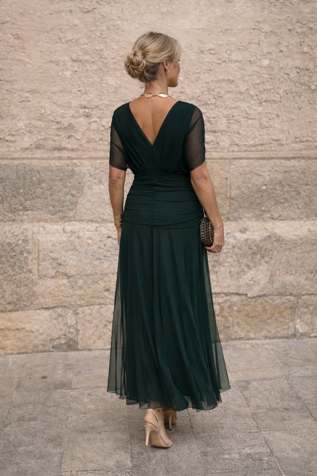 Elegant maxi dress for party with sweetheart neckline