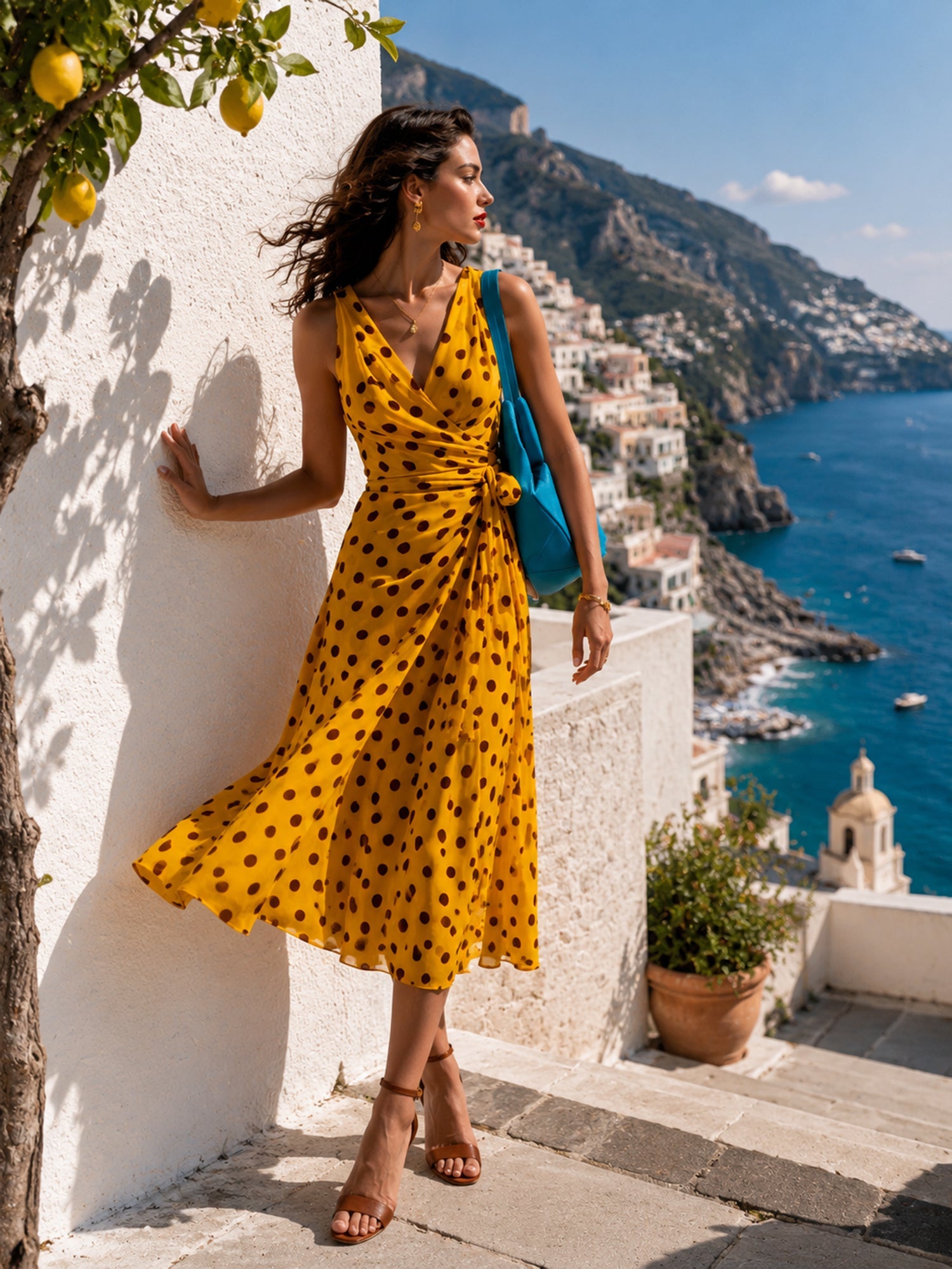 Simone | Chiffon Wrap Midi Dress