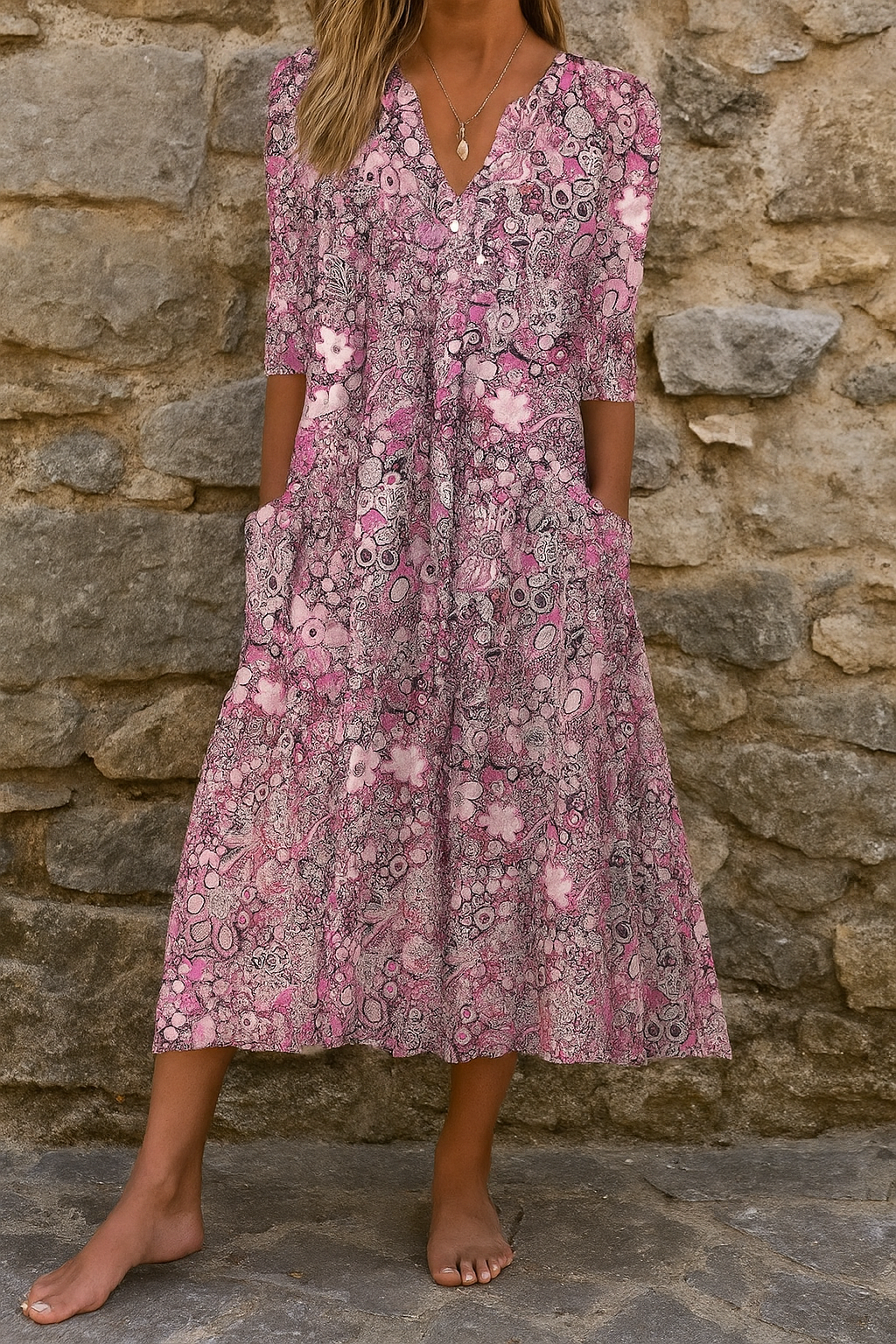 OLIVIA | Elegant dress with V-neck