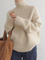 High-Collar Knit Sweater
