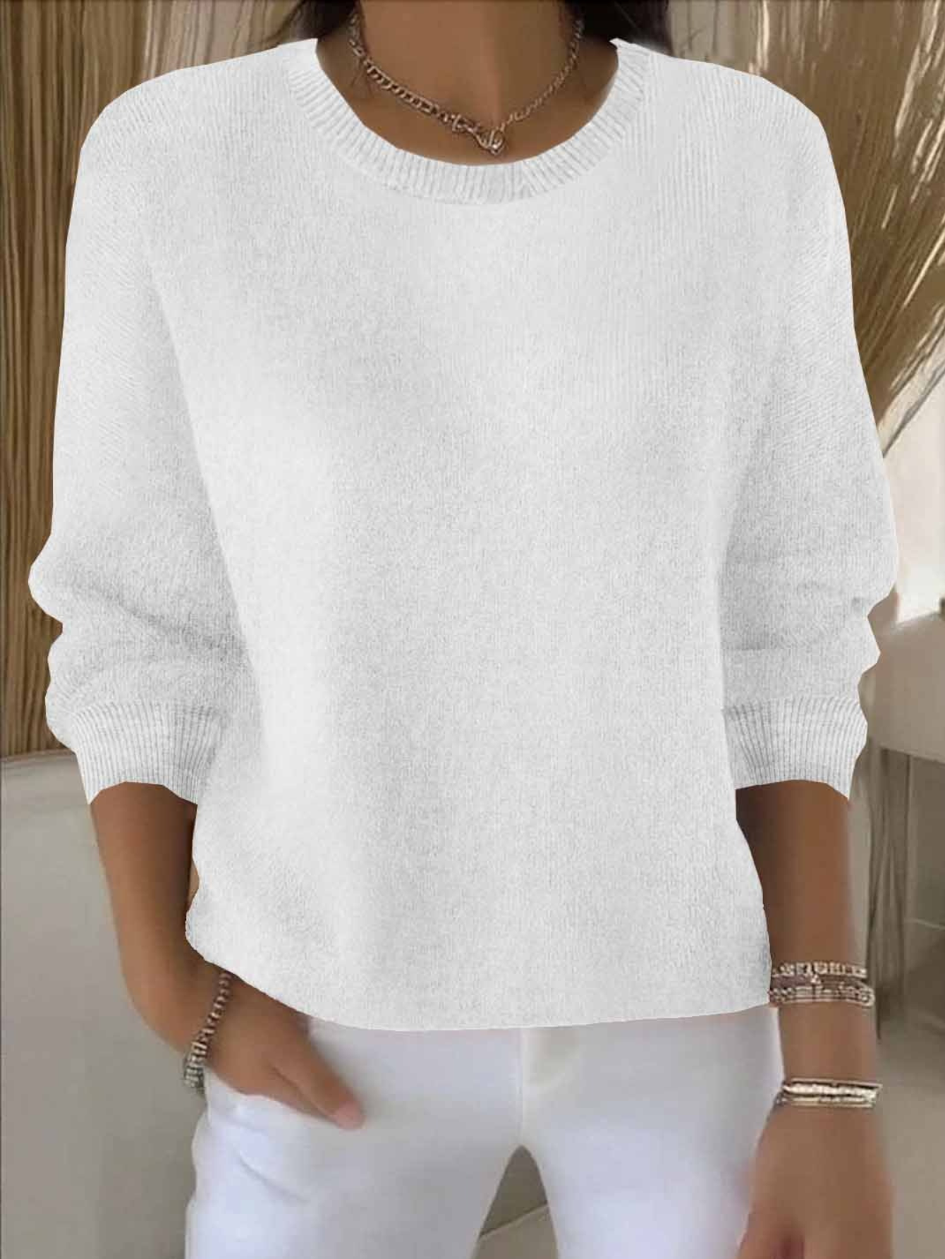 Monica | Textured Knit Pullover Sweater