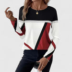 Printed Crewneck Long-Sleeve Sweater