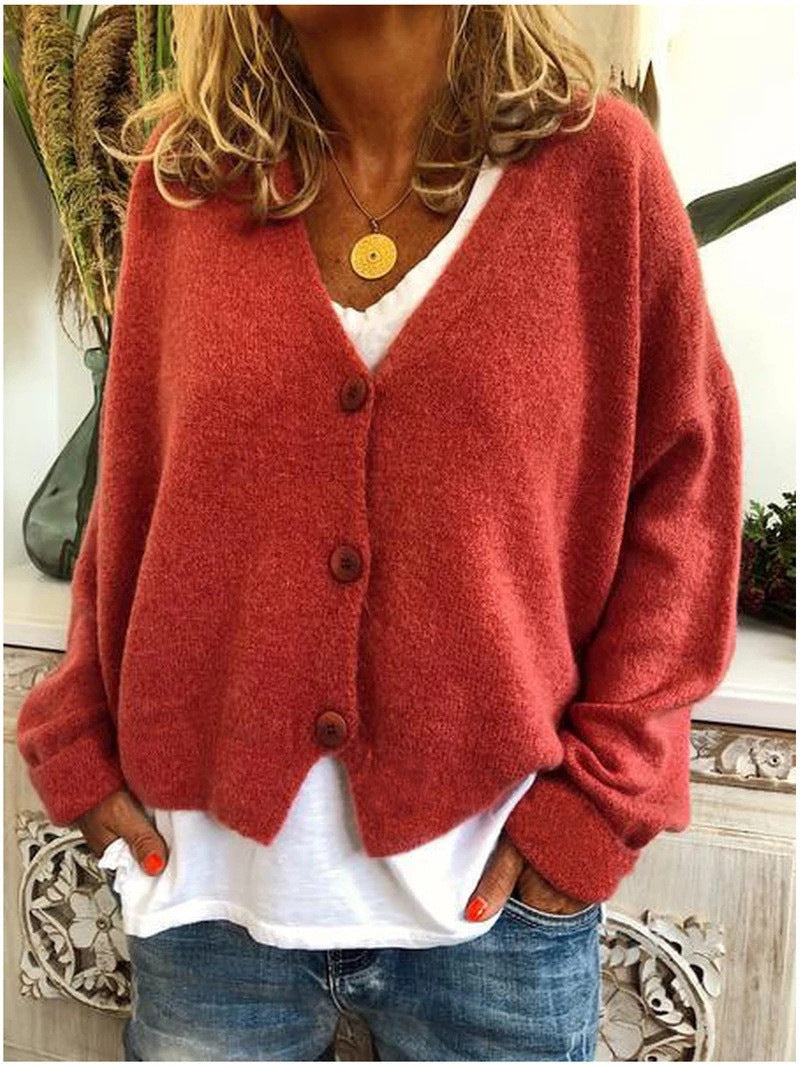 Aisha | V-Neck Button-Front Knit Cardigan