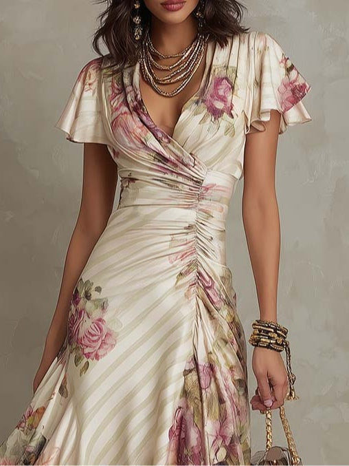 Vivian | Satin Wrap Midi Dress