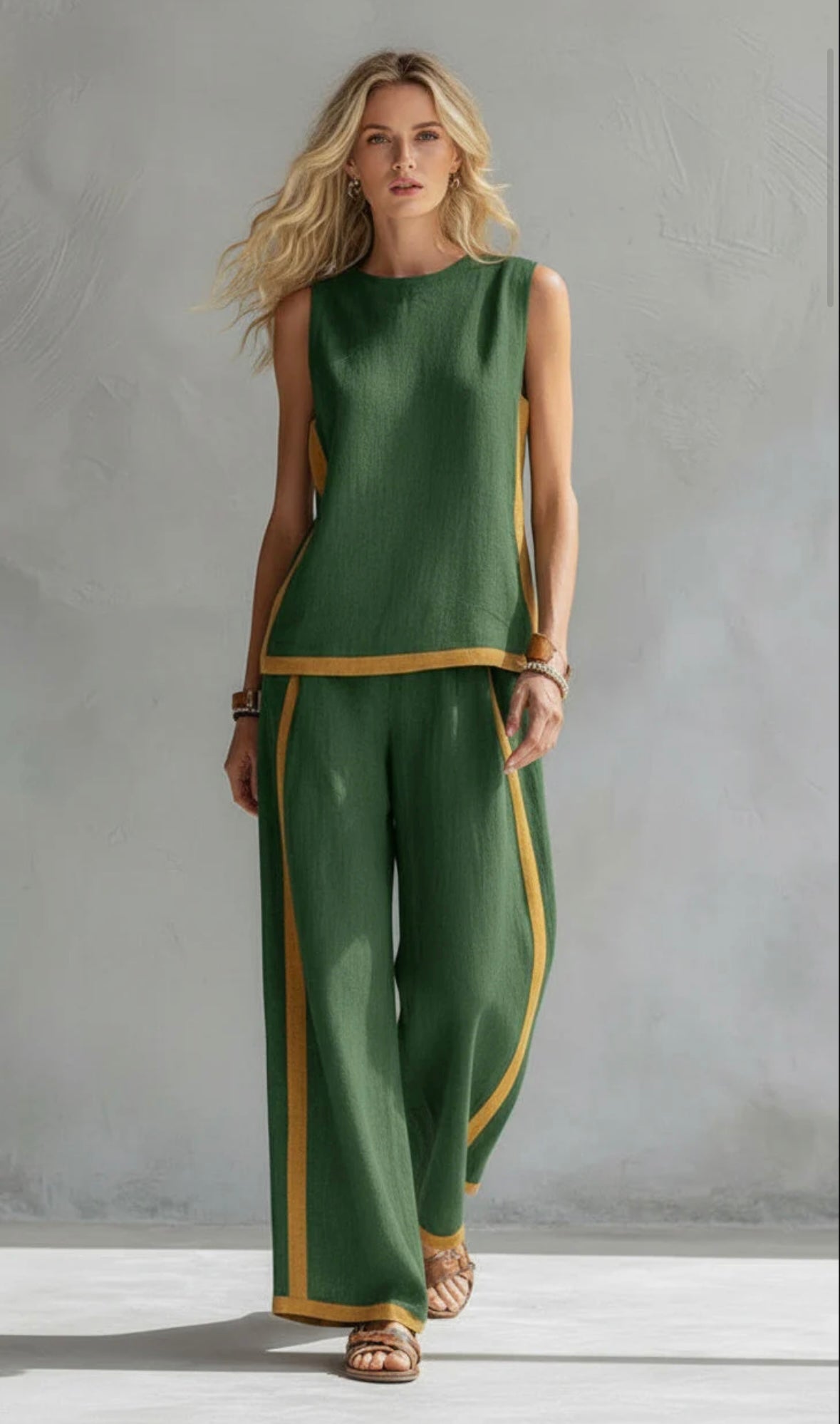 Leila - Elegant Complete Set in Cotton and Linen
