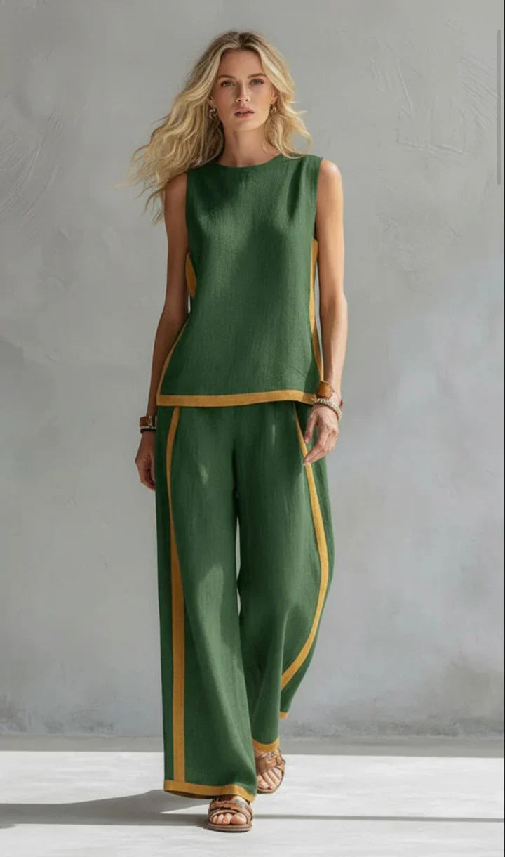 Maya | Two-Tone Gray Vest & Pant Set